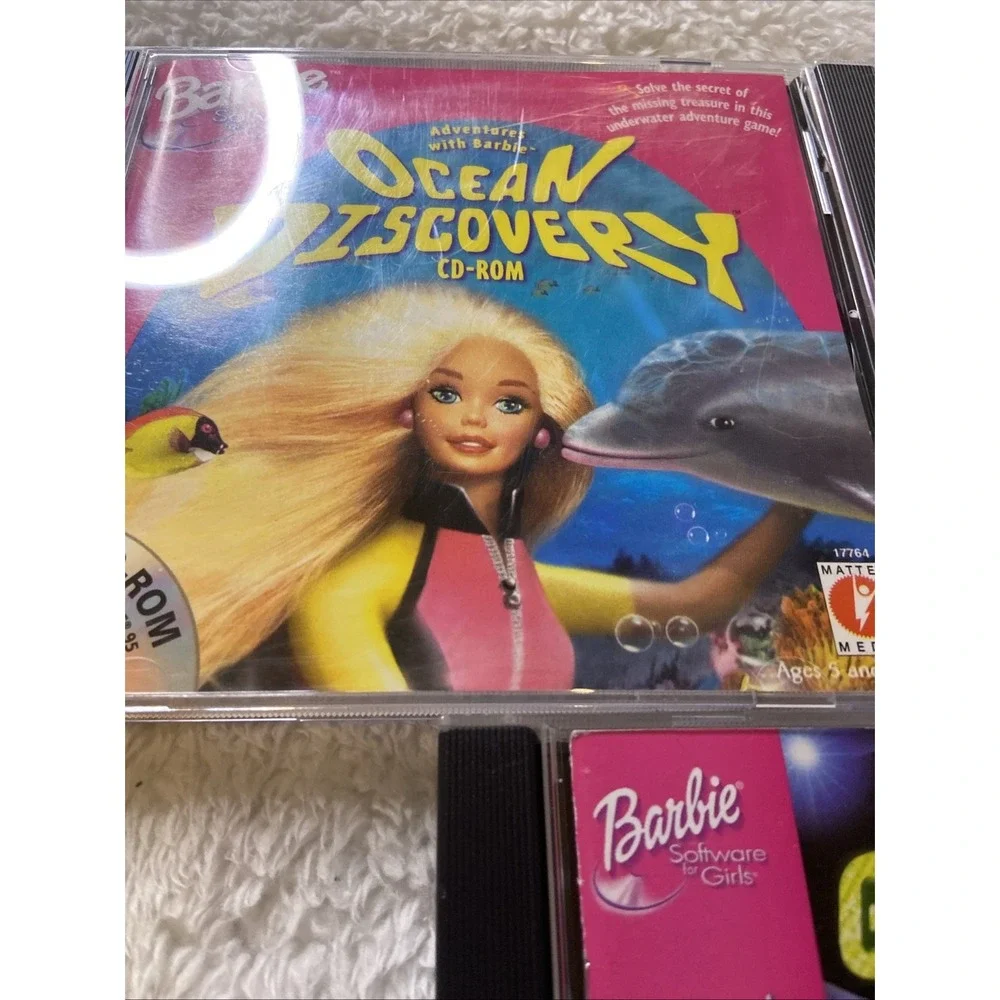 Barbie Games PC CD ROM Lot Of 3 Magic Hairstyler Girl Groove Ocean Discovery 90